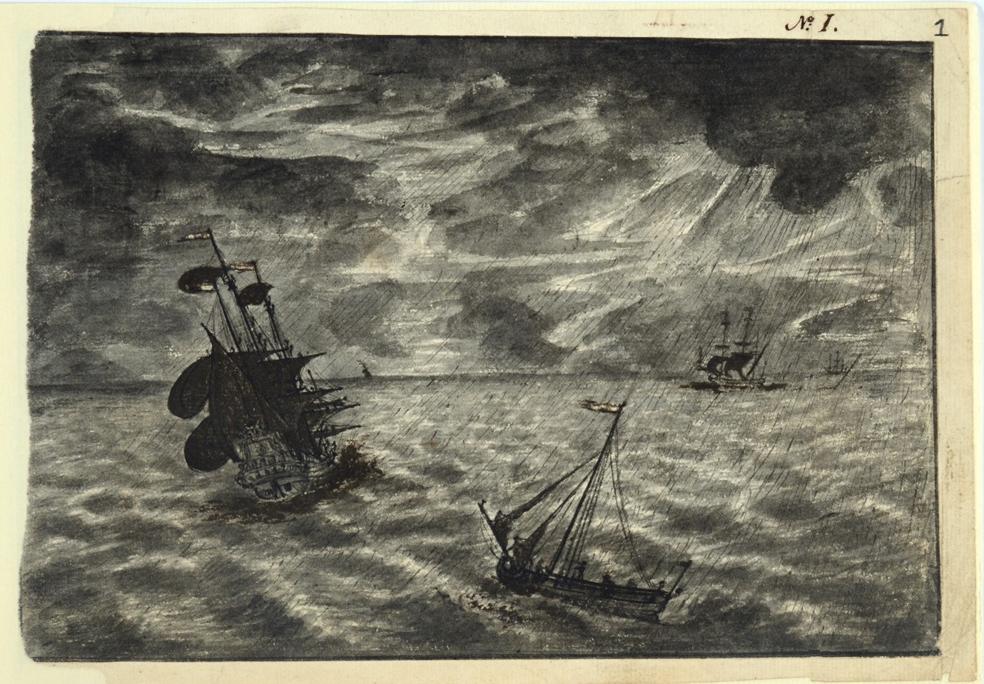 Image: Ships in stormy seas from Jean Barbot’s Journal (1688), MPI 1/493, The National Archives