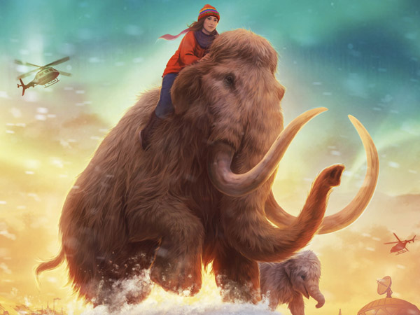 Detail from the cover of a children's book, 'Mammoth Rider'.