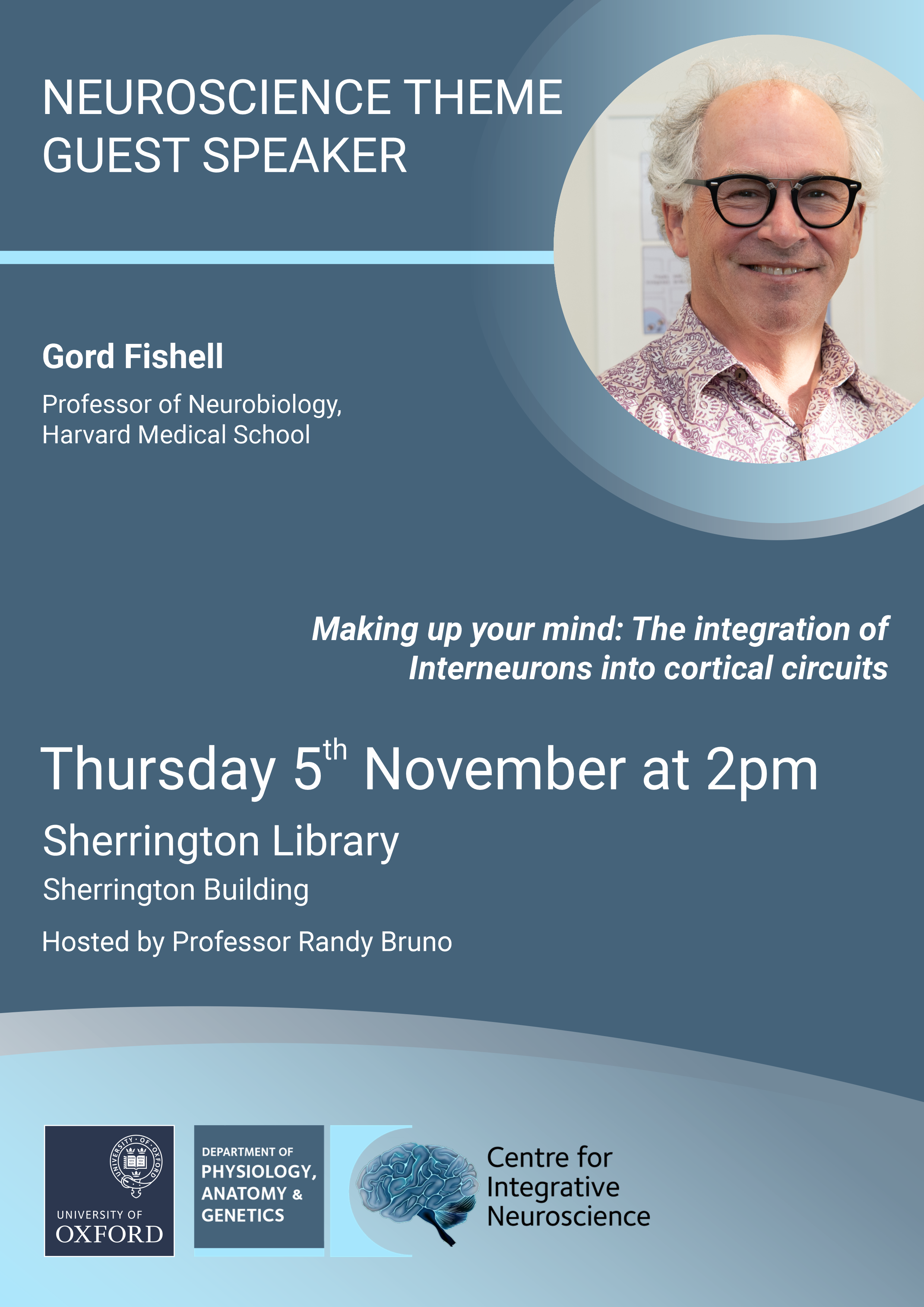 event poster showing profile photo of speaker
