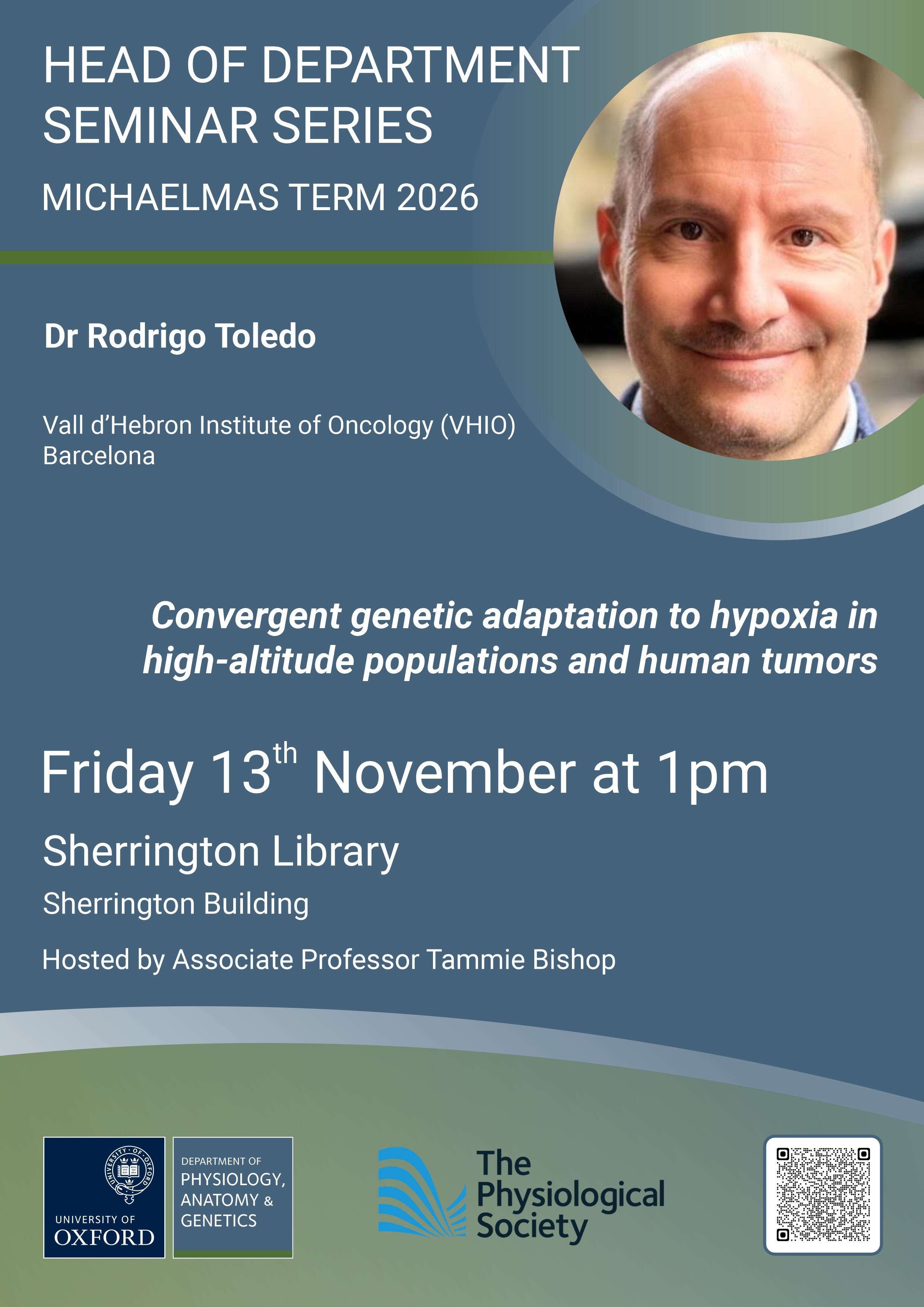 event poster with photo of speaker