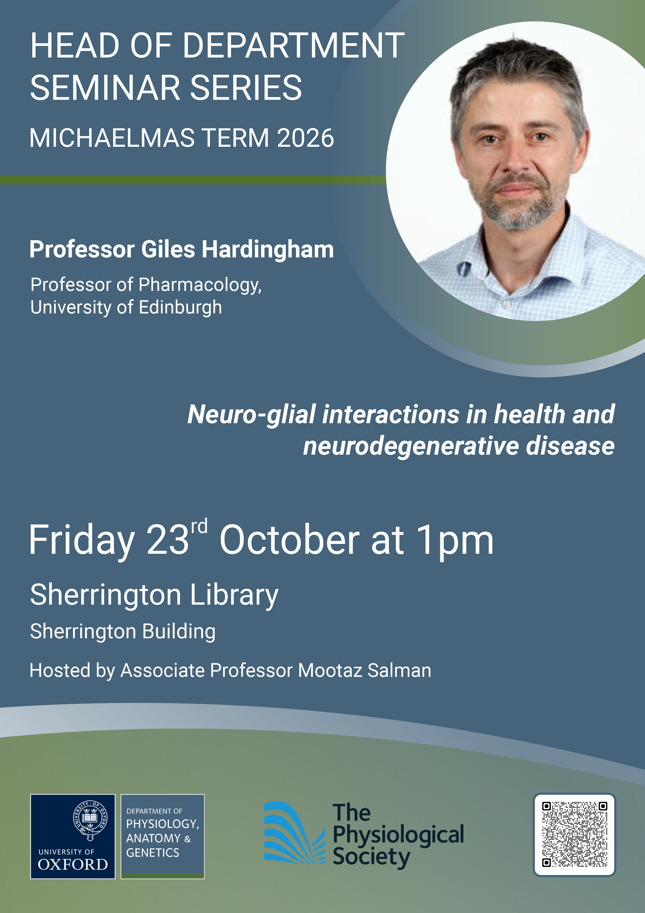 event poster with photo of speaker
