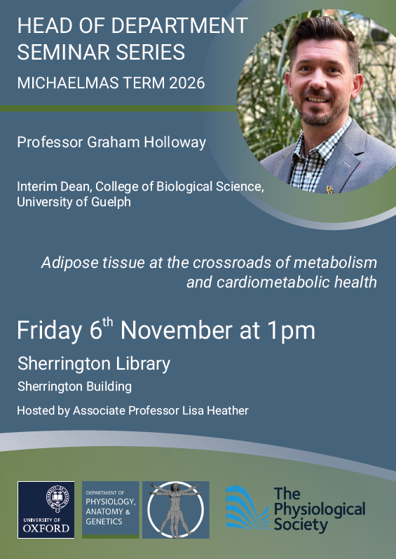 blue event poster with photo of speaker