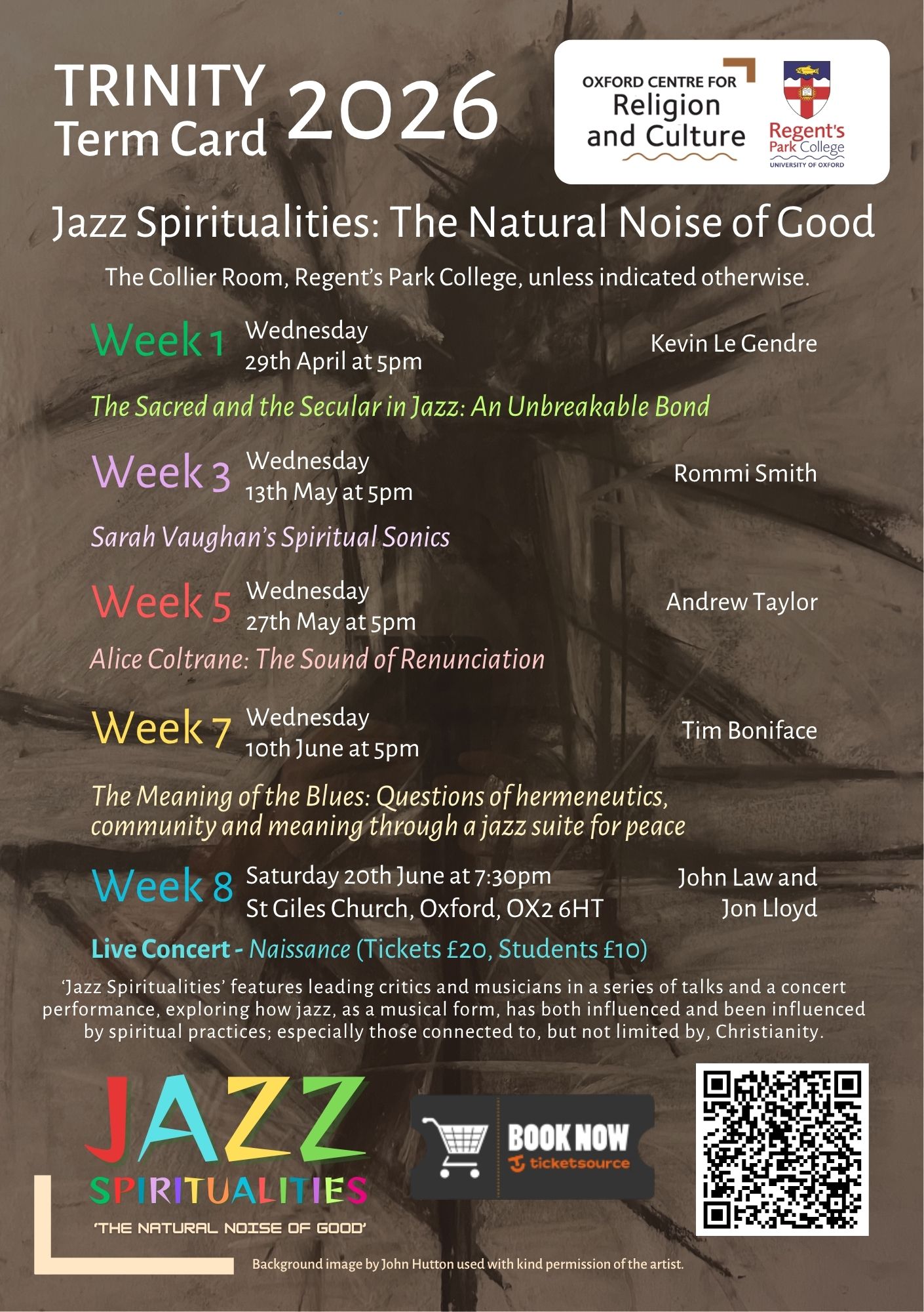 Jazz Spiritualities Term Card Trinity 2026