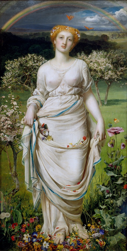 Gentle Spring, Frederick Sandys, 1865, oil on canvas